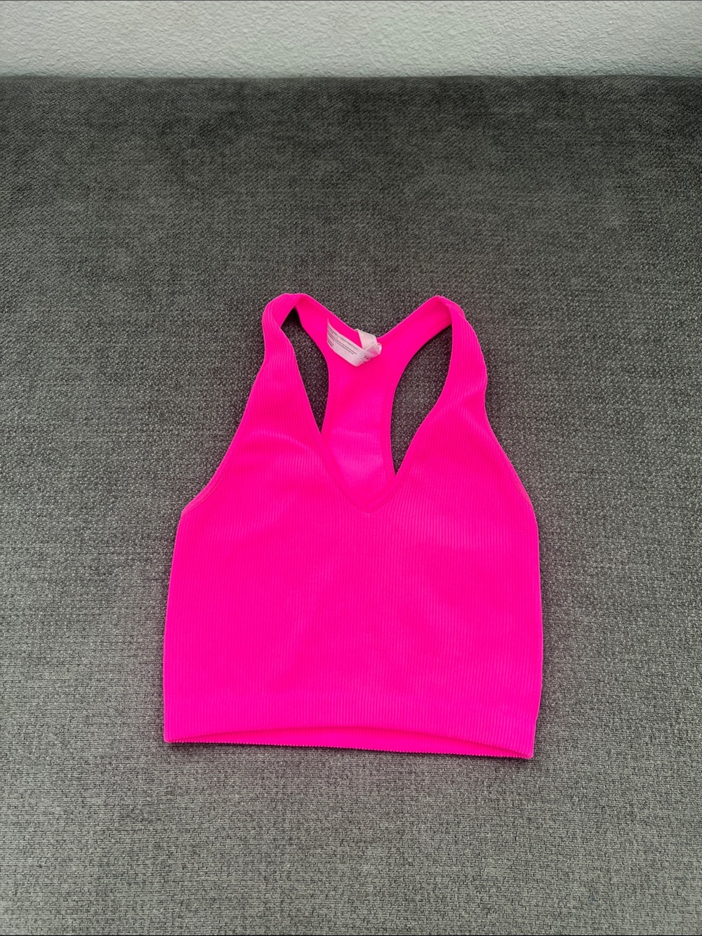 FP Movement by Free People Neon Pink Ribbed Racerback Crop Tank